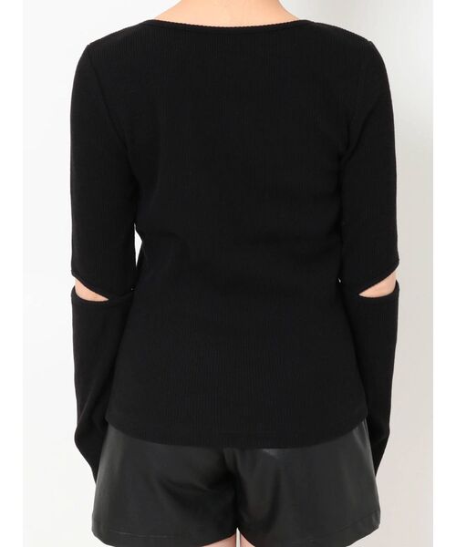 EVRIS（エヴリス）の「カッティングスリーブリブトップス（Tシャツ/カットソー・レディース・ホワイト/レッド/ブラック・FREE）」の6枚目の写真