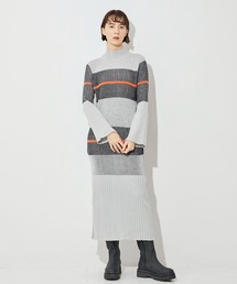 CITY TOKYO | カラーブロックボーダーニットワンピース(ワンピース)