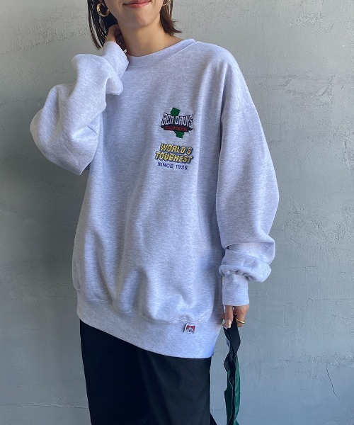 BEN DAVIS（ベンデイビス）の「【WEB限定】[BEN DAVIS/ベンデイビス] VARIOUS PATCH バックワッペンクルーネックスウェット（スウェット・レディース・ブラック/ダークグリーン/オフホワイト・M/L/XL）」の8枚目の写真