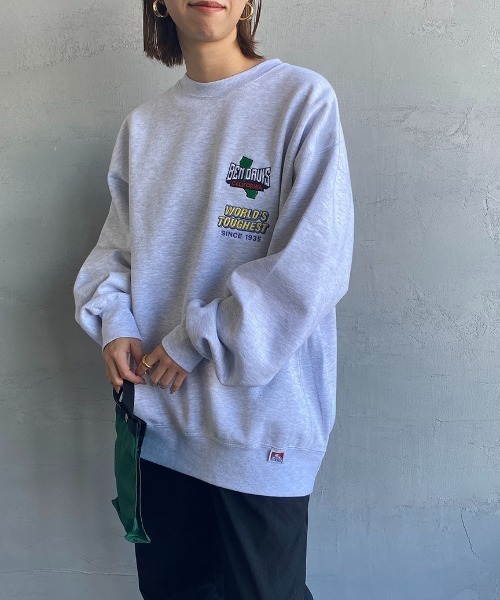 BEN DAVIS（ベンデイビス）の「【WEB限定】[BEN DAVIS/ベンデイビス] VARIOUS PATCH バックワッペンクルーネックスウェット（スウェット・レディース・ブラック/ダークグリーン/オフホワイト・M/L/XL）」の7枚目の写真