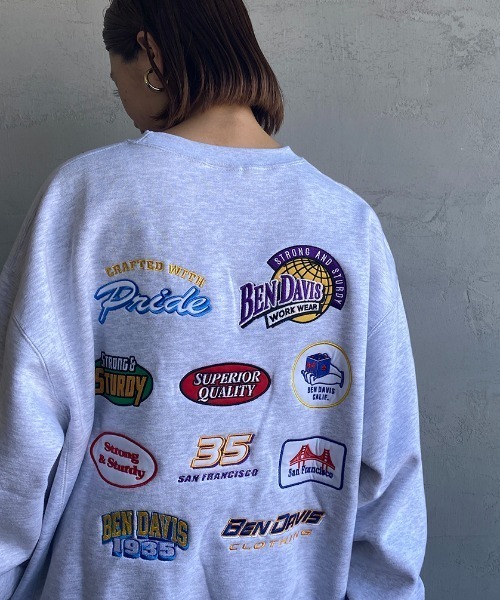 BEN DAVIS（ベンデイビス）の「【WEB限定】[BEN DAVIS/ベンデイビス] VARIOUS PATCH バックワッペンクルーネックスウェット（スウェット・レディース・ブラック/ダークグリーン/オフホワイト・M/L/XL）」の16枚目の写真