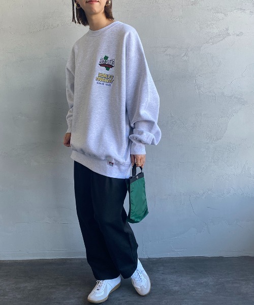 BEN DAVIS（ベンデイビス）の「【WEB限定】[BEN DAVIS/ベンデイビス] VARIOUS PATCH バックワッペンクルーネックスウェット（スウェット・レディース・ブラック/ダークグリーン/オフホワイト・M/L/XL）」の11枚目の写真