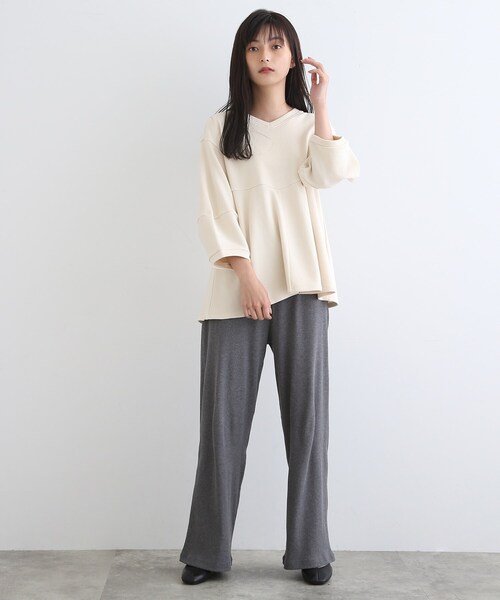 INDIVI(インディヴィ)の「【LIFE】リラックスリブ ストレートパンツ(その他パンツ・レディース・チャコール/ライトグレー系8・38)」の15枚目の写真