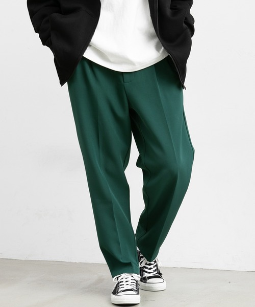 coca(coca)(コカ)の「メンズタックテーパードスラックス(スラックス・メンズ・グリーン/ブラウン/アイボリー・M/L/XL)」の3枚目の写真