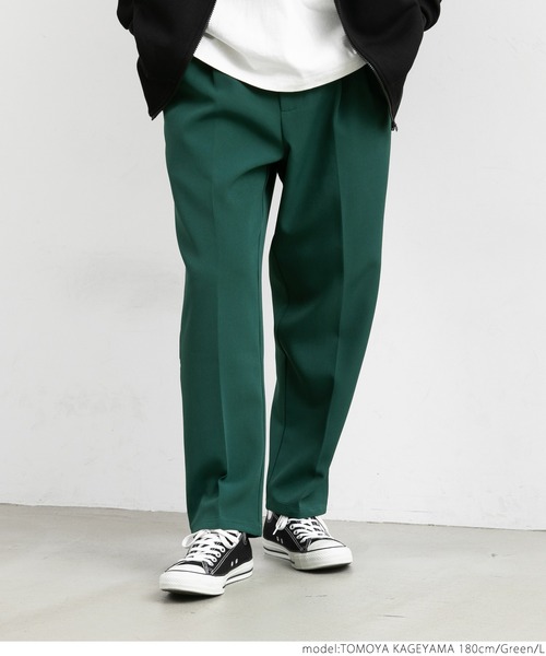 coca(coca)(コカ)の「メンズタックテーパードスラックス(スラックス・メンズ・グリーン/ブラウン/アイボリー・M/L/XL)」の13枚目の写真