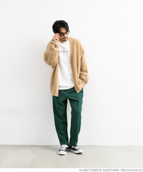 coca(coca)(コカ)の「メンズタックテーパードスラックス(スラックス・メンズ・グリーン/ブラウン/アイボリー・M/L/XL)」の16枚目の写真