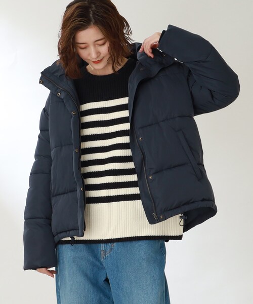 THE SHOP TK (ザ ショップ ティーケー )の「◆【蓄熱保温/軽量】中綿フードブルゾン(ブルゾン・レディース・ネイビー/ライトベージュ/オフホワイト・12/11/13/14)」の4枚目の写真