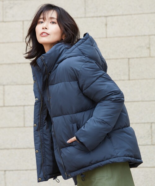 THE SHOP TK (ザ ショップ ティーケー )の「◆【蓄熱保温/軽量】中綿フードブルゾン(ブルゾン・レディース・ネイビー/ライトベージュ/オフホワイト・12/11/13/14)」の8枚目の写真