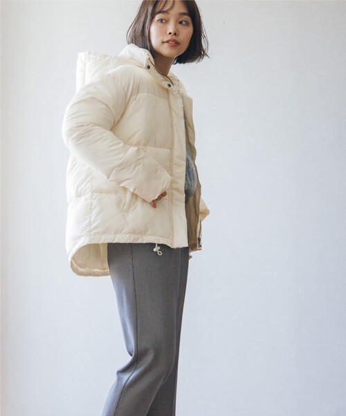 THE SHOP TK (ザ ショップ ティーケー )の「◆【蓄熱保温/軽量】中綿フードブルゾン(ブルゾン・レディース・ネイビー/ライトベージュ/オフホワイト・12/11/13/14)」の11枚目の写真