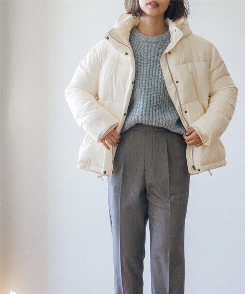 THE SHOP TK (ザ ショップ ティーケー )の「◆【蓄熱保温/軽量】中綿フードブルゾン(ブルゾン・レディース・ネイビー/ライトベージュ/オフホワイト・12/11/13/14)」の12枚目の写真