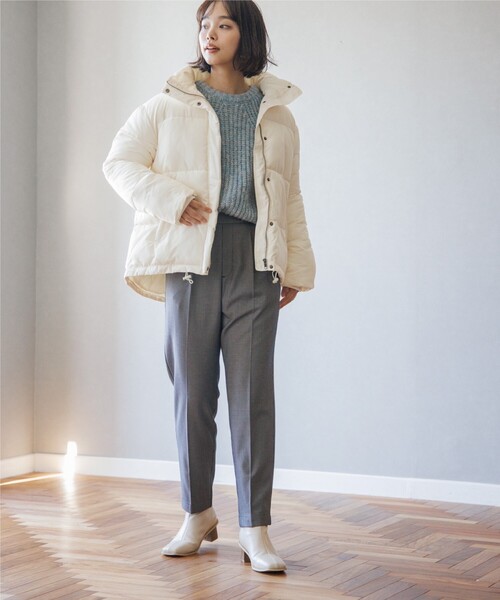 THE SHOP TK (ザ ショップ ティーケー )の「◆【蓄熱保温/軽量】中綿フードブルゾン(ブルゾン・レディース・ネイビー/ライトベージュ/オフホワイト・12/11/13/14)」の13枚目の写真