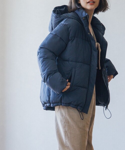 THE SHOP TK (ザ ショップ ティーケー )の「◆【蓄熱保温/軽量】中綿フードブルゾン(ブルゾン・レディース・ネイビー/ライトベージュ/オフホワイト・12/11/13/14)」の14枚目の写真