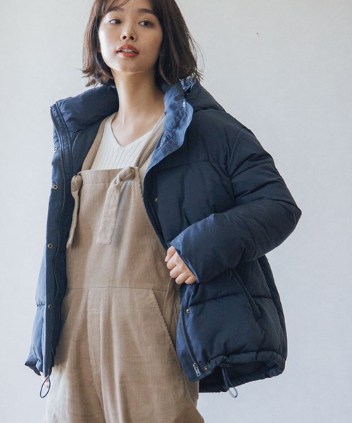 THE SHOP TK (ザ ショップ ティーケー )の「◆【蓄熱保温/軽量】中綿フードブルゾン(ブルゾン・レディース・ネイビー/ライトベージュ/オフホワイト・12/11/13/14)」の3枚目の写真