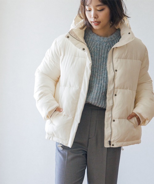 THE SHOP TK (ザ ショップ ティーケー )の「◆【蓄熱保温/軽量】中綿フードブルゾン(ブルゾン・レディース・ネイビー/ライトベージュ/オフホワイト・12/11/13/14)」の2枚目の写真