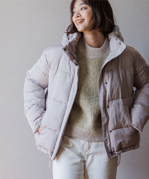 THE SHOP TK (ザ ショップ ティーケー )の「◆【蓄熱保温/軽量】中綿フードブルゾン(ブルゾン・レディース・ネイビー/ライトベージュ/オフホワイト・12/11/13/14)」の1枚目の写真