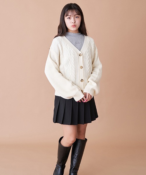 LOVETOXIC（ラブトキシック）の「ケーブルニットカーディガン