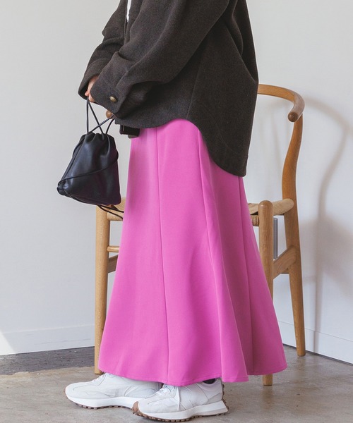 hunch（ハンチ）の「Iラインマーメイドスカート（スカート・レディース・ブラック/ピンク/グリーン/パープル・FREE）」の4枚目の写真