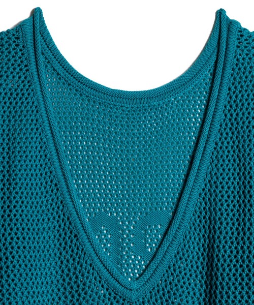 LAYMEE（レイミー）の「Espoir mesh knit / エスポワールメッシュニット（ニット/セーター・レディース・グリーン/ホワイト/ブラック・FREE）」の8枚目の写真