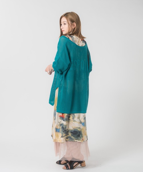 LAYMEE（レイミー）の「Espoir mesh knit / エスポワールメッシュニット（ニット/セーター・レディース・グリーン/ホワイト/ブラック・FREE）」の14枚目の写真