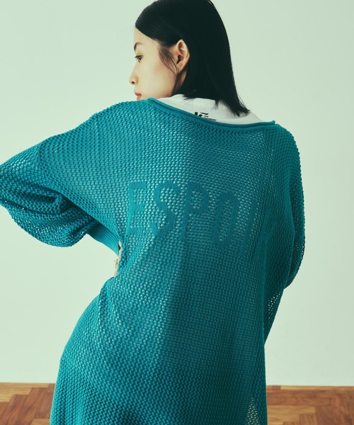 LAYMEE（レイミー）の「Espoir mesh knit / エスポワールメッシュニット（ニット/セーター・レディース・グリーン/ホワイト/ブラック・FREE）」の17枚目の写真