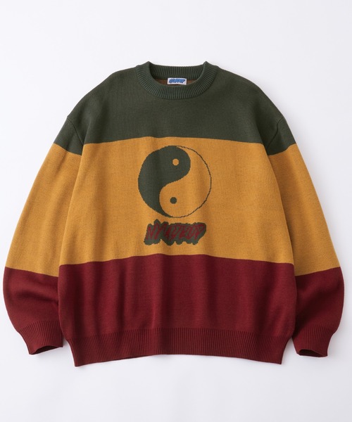 NYUDROP】YIN YANG LOGO COLOR COMBINATION CREWNECK KNIT / 陰陽ロゴ