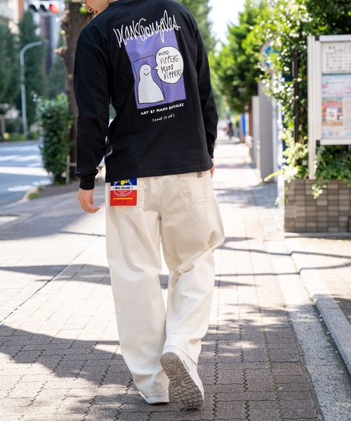 （What it isNt）ART BY MARKGONZALES（ワットイットイズント）の「(what it isNT) ART BY MARK GONZALES / 10oz カツラギ ワイド スケートパンツ（チノパンツ・メンズ・オフホワイト/ブラック/グリーン/レッド・M/L/XL）」の22枚目の写真