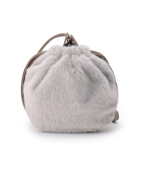 SHOO・LA・RUE(シューラルー)の「◆フェイクファー巾着ショルダーバッグ(ショルダーバッグ・レディース・ライトパープル/グレー/ベージュ・00)」の7枚目の写真