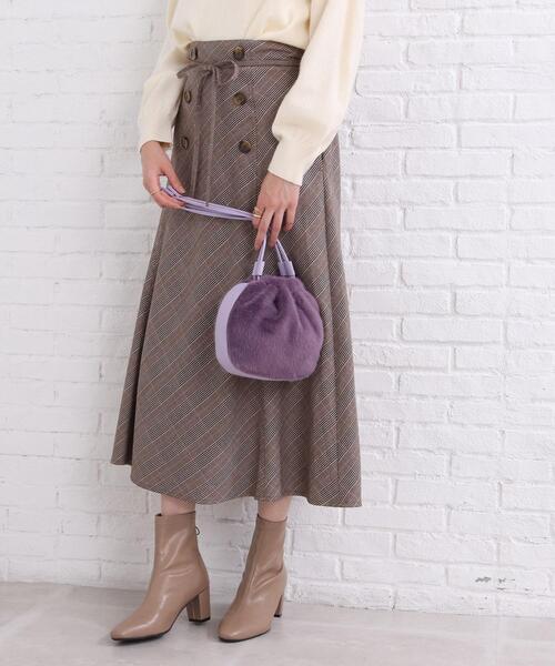 SHOO・LA・RUE(シューラルー)の「◆フェイクファー巾着ショルダーバッグ(ショルダーバッグ・レディース・ライトパープル/グレー/ベージュ・00)」の14枚目の写真