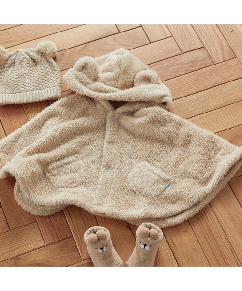 COMME CA ISM(コムサイズム)の「耳付き マント(60-80cm)(その他ベビー用品・キッズ・ベージュ/アイボリー・60-80cm)」の2枚目の写真