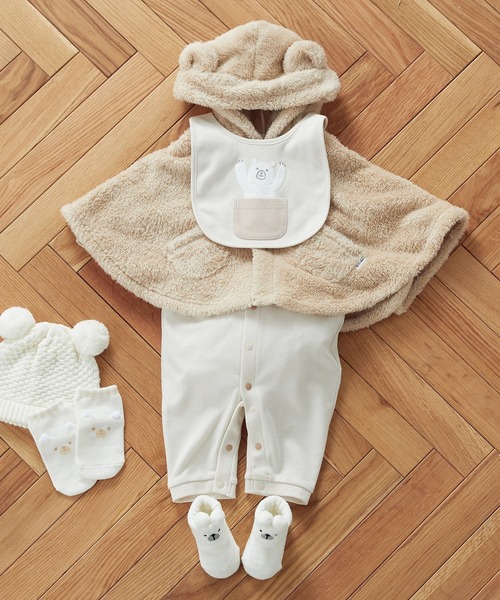 COMME CA ISM(コムサイズム)の「耳付き マント(60-80cm)(その他ベビー用品・キッズ・ベージュ/アイボリー・60-80cm)」の4枚目の写真