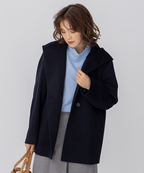 23区　ニジュウサンク　ウールカシミヤビーバー フード付き ショートコート 23区（ニジュウサンク）の「【CLASSY.1月号掲載】ウールカシミヤ