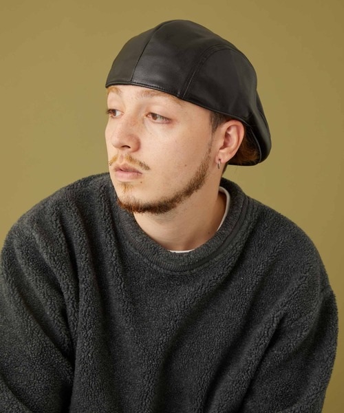 CPH（シーピーエイチ）の「464SL SYNTHETIC LEATHER HUNTING / シンセティックレザー ハンチング（ハンチング/ベレー帽・メンズ・ブラック・S/L）」の18枚目の写真