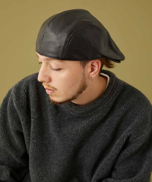 CPH（シーピーエイチ）の「464SL SYNTHETIC LEATHER HUNTING / シンセティックレザー ハンチング（ハンチング/ベレー帽・メンズ・ブラック・S/L）」の12枚目の写真