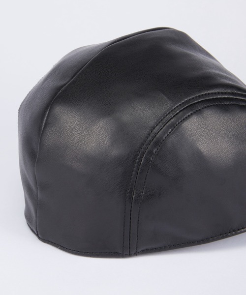 CPH（シーピーエイチ）の「464SL SYNTHETIC LEATHER HUNTING / シンセティックレザー ハンチング（ハンチング/ベレー帽・メンズ・ブラック・S/L）」の4枚目の写真