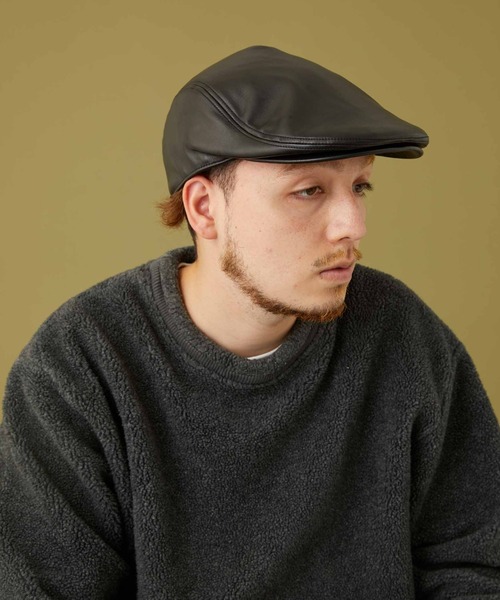 CPH（シーピーエイチ）の「464SL SYNTHETIC LEATHER HUNTING / シンセティックレザー ハンチング（ハンチング/ベレー帽・メンズ・ブラック・S/L）」の7枚目の写真