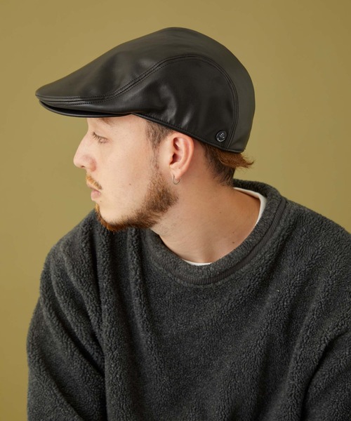 CPH（シーピーエイチ）の「464SL SYNTHETIC LEATHER HUNTING / シンセティックレザー ハンチング（ハンチング/ベレー帽・メンズ・ブラック・S/L）」の5枚目の写真