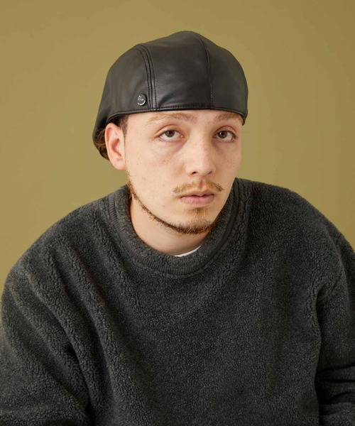 CPH（シーピーエイチ）の「464SL SYNTHETIC LEATHER HUNTING / シンセティックレザー ハンチング（ハンチング/ベレー帽・メンズ・ブラック・S/L）」の9枚目の写真