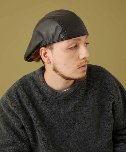 CPH（シーピーエイチ）の「464SL SYNTHETIC LEATHER HUNTING / シンセティックレザー ハンチング（ハンチング/ベレー帽・メンズ・ブラック・S/L）」の14枚目の写真