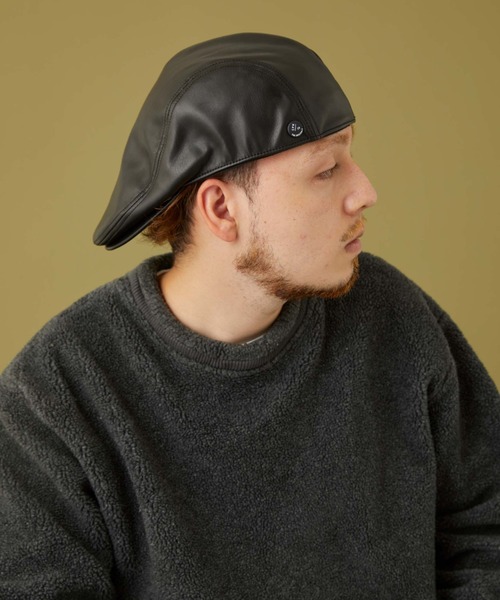 CPH（シーピーエイチ）の「464SL SYNTHETIC LEATHER HUNTING / シンセティックレザー ハンチング（ハンチング/ベレー帽・メンズ・ブラック・S/L）」の16枚目の写真