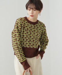 N.（N. Natural Beauty Basic） | 【横田ひかるさん着用】◆ミックスツイードクロップドニット(Tシャツ/カットソー)