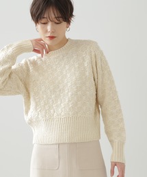 N.（N. Natural Beauty Basic） | 【横田ひかるさん着用】◆ミックスツイードクロップドニット(Tシャツ/カットソー)