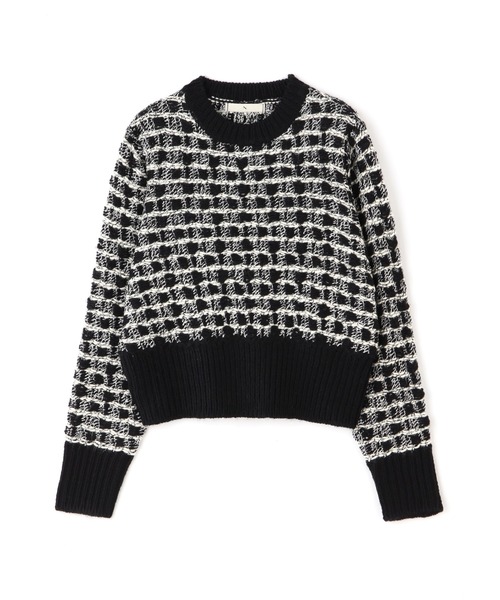 N.（N. Natural Beauty Basic）（エヌエヌナチュラルビューティーベーシック）の「【横田ひかるさん着用】◆ミックスツイードクロップドニット（Tシャツ/カットソー・レディース・ブラウン/オフホワイト/ブラック・MEDIUM）」の20枚目の写真