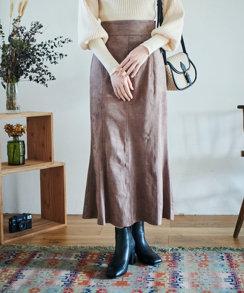 FREE'S MART（フリーズマート）の「【低身長サイズ/Sシリーズ】フェイクスウェードマーメイドスカート（スカート・レディース・ブラウン/カーキ/ベージュ・MEDIUM/X-SMALL/SMALL）」の11枚目の写真