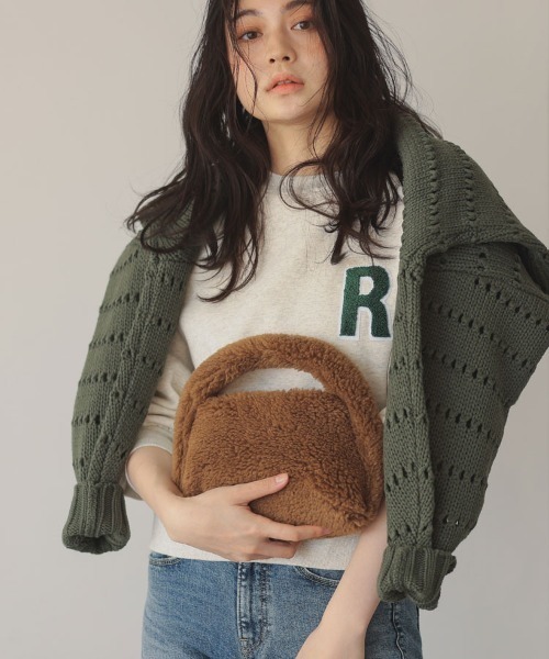 DONOBAN（ドノバン）の「ボアハンドバッグ（ハンドバッグ・レディース・ブラウン/ピンク/パープル・F）」の5枚目の写真