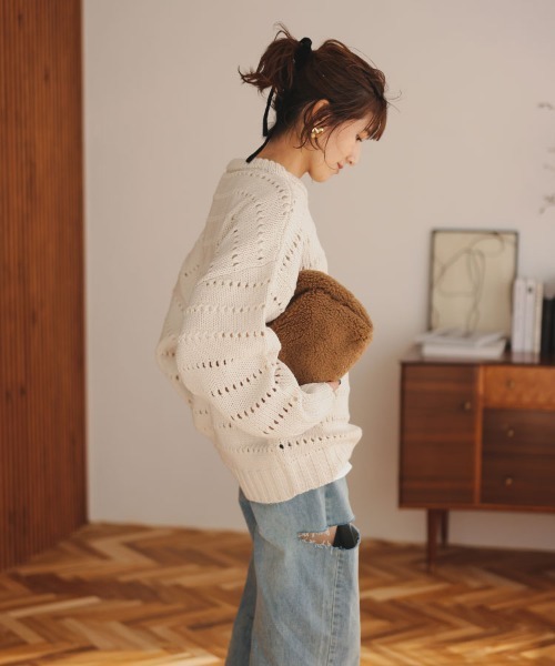 DONOBAN（ドノバン）の「ボアハンドバッグ（ハンドバッグ・レディース・ブラウン/ピンク/パープル・F）」の9枚目の写真