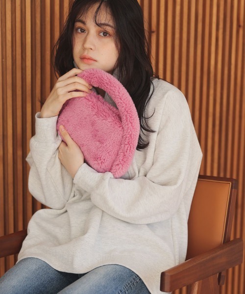 DONOBAN（ドノバン）の「ボアハンドバッグ（ハンドバッグ・レディース・ブラウン/ピンク/パープル・F）」の13枚目の写真