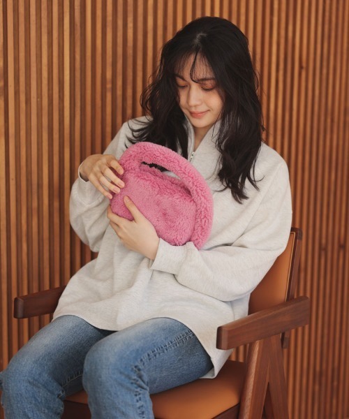 DONOBAN（ドノバン）の「ボアハンドバッグ（ハンドバッグ・レディース・ブラウン/ピンク/パープル・F）」の14枚目の写真