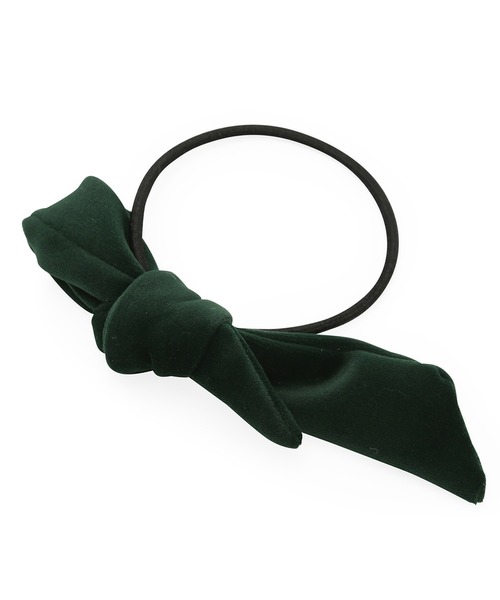 ROPE' PICNIC（ロペピクニック）の「【KIBE AKEMI×ROPE'PICNIC】Velvet&tweed tieribbonpony（ヘアゴム・レディース・ブラック系その他/ブラック/ダークグリーン・FREE）」の7枚目の写真