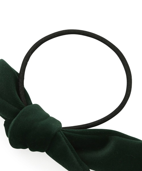 ROPE' PICNIC（ロペピクニック）の「【KIBE AKEMI×ROPE'PICNIC】Velvet&tweed tieribbonpony（ヘアゴム・レディース・ブラック系その他/ブラック/ダークグリーン・FREE）」の8枚目の写真