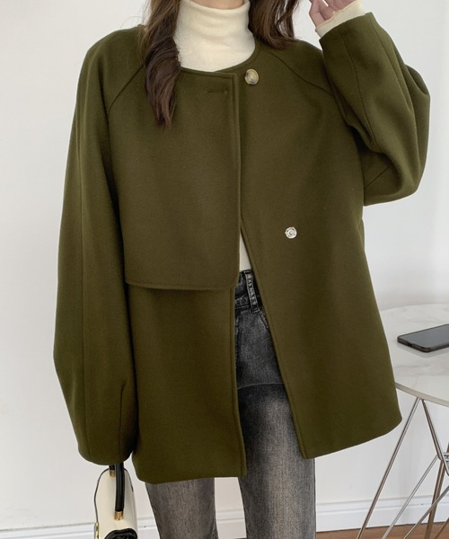 ABITOKYO（アビトーキョー）の「ノーカラーケープショートコート（ノー